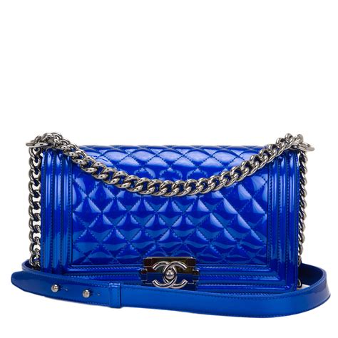 chanel metallichandbag boy bag with chain|More.